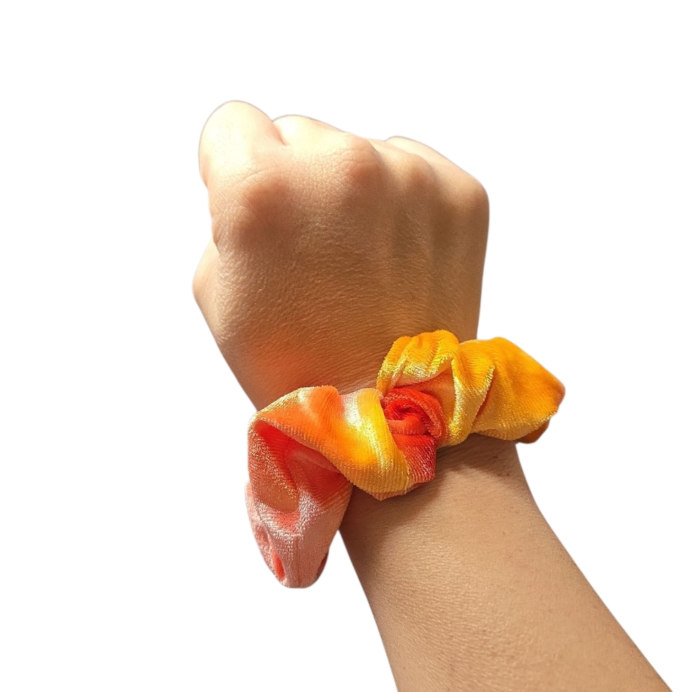 Red And Orange Velet Scrunchie Handmade H014 - Picture 2 of 2